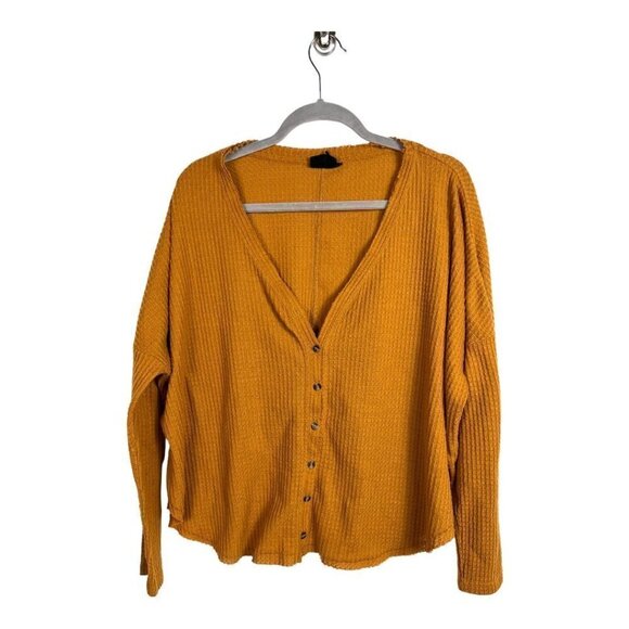 Urban outfitters out from under mustard colored button up thermal - Picture 1 of 10